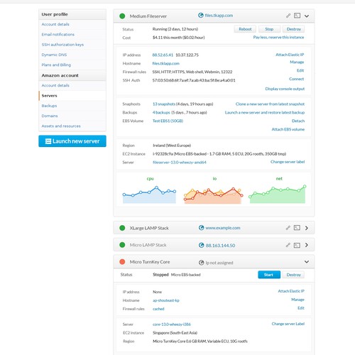 Redesign an existing server dashboard for a smaller width