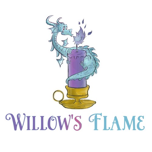 Illustrative Dragon on a Soy Candle Logo