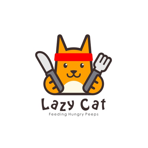 Character logo concept for Lazy Cat