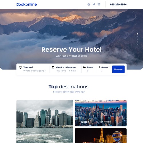 Travel site Landing page design