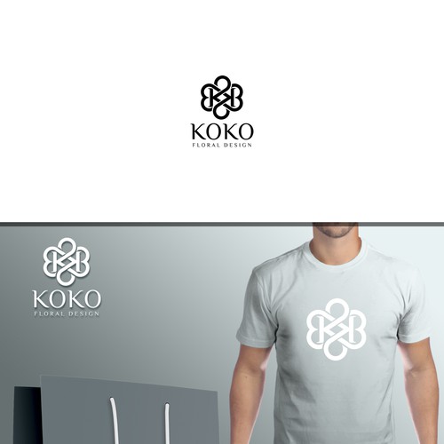 Modern Black and White Logo for floral designer (KOKO)