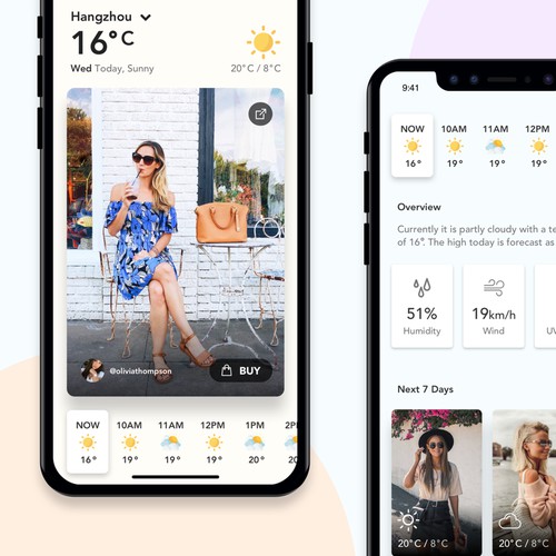 Weather based shopping app