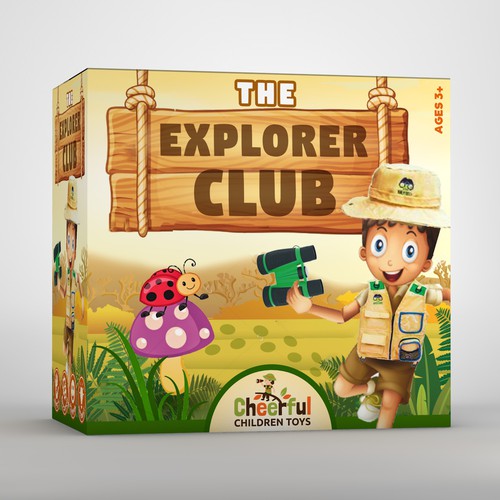 Kids explorer set package design concept