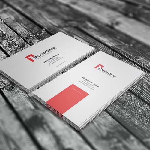 Logo and business card for PlusOne