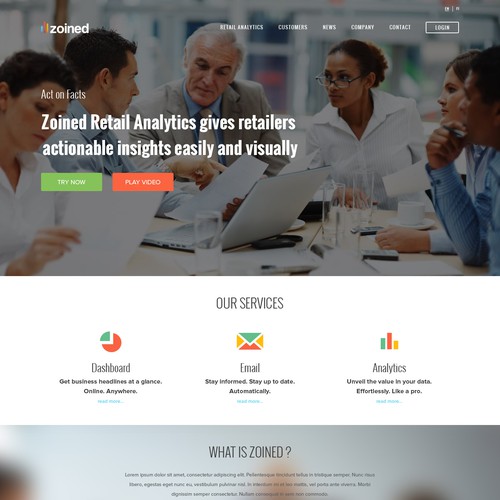 Fast growing retail analytics SaaS startup needs a web site redesign