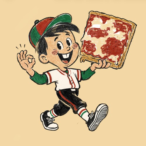 1970s Detroit Pizza Mascot Concept
