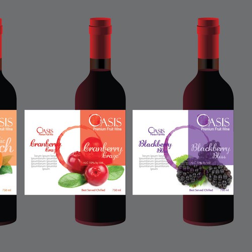 Wine Label for Premium Line of Fruit-Infused Wines