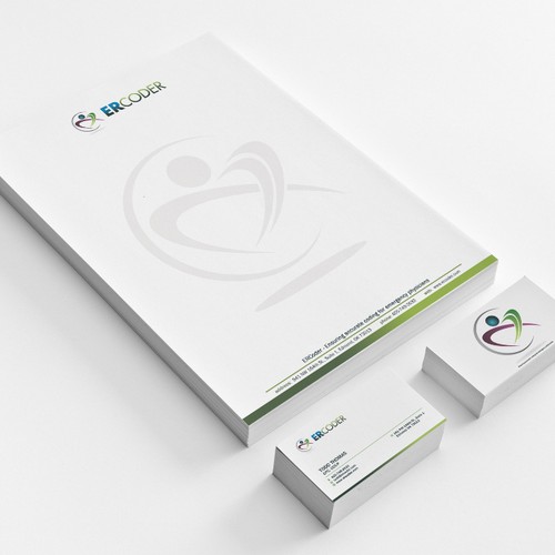 New stationery branding for ERcoder medical coding and consulting