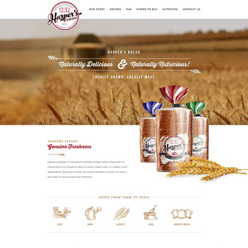 Webdesign for Harper's Homemade Bread