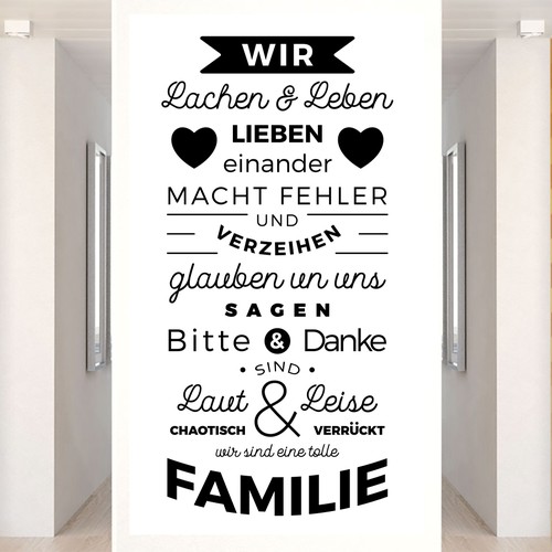 One color typography wall sticker 