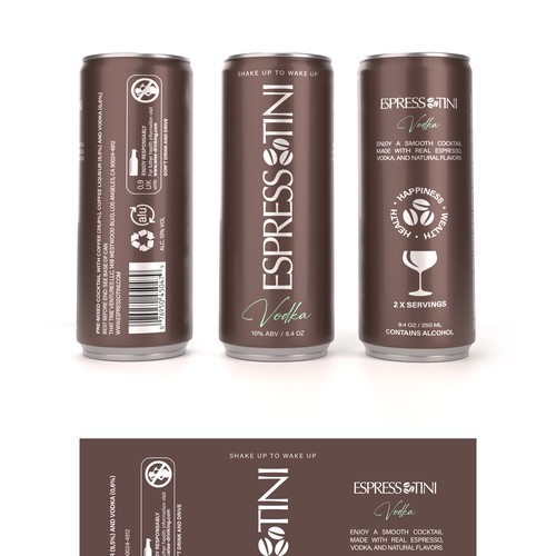 Bold and luxurious can design for an alcoholic beverage