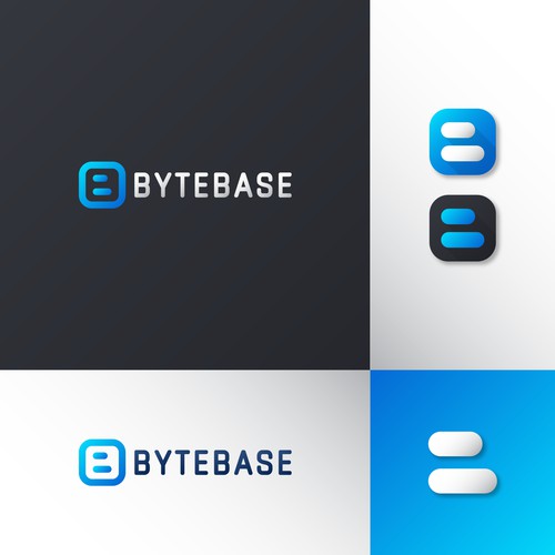 "Bytebase" logo concept for a code-like knowledge-sharing app for software engineering teams