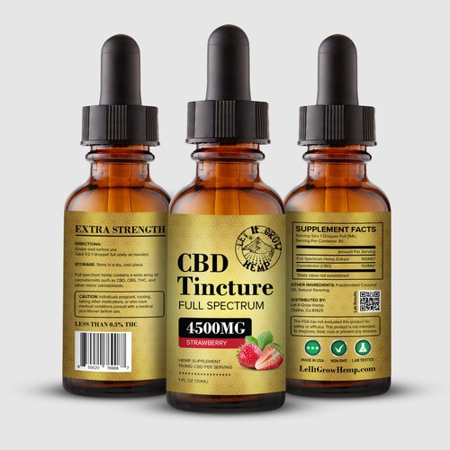 CBD Tincture Bottle Label Design