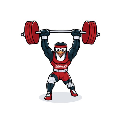 Cartoon Penguin Lifting