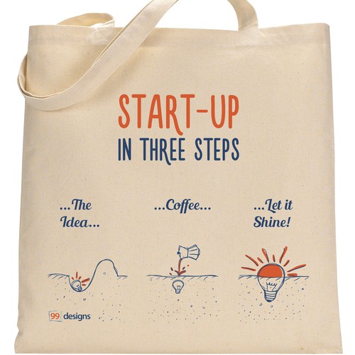 tote bag concept for a start-up conference