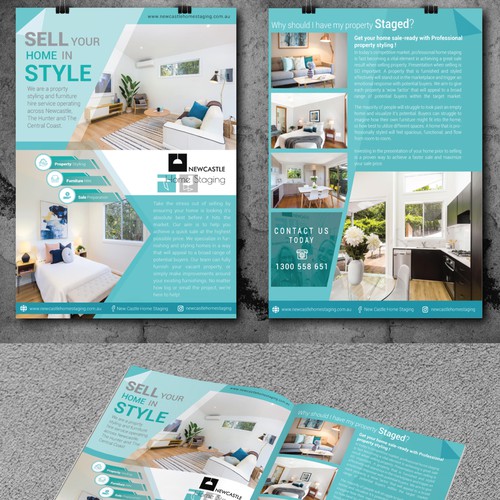 Two sided flyer for Newcastle home staging