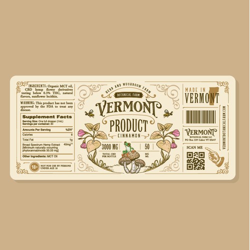 Vermont Botanicals label design