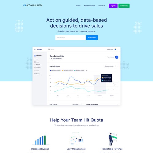 Create a visually stunning landing page for this next big SaaS startup