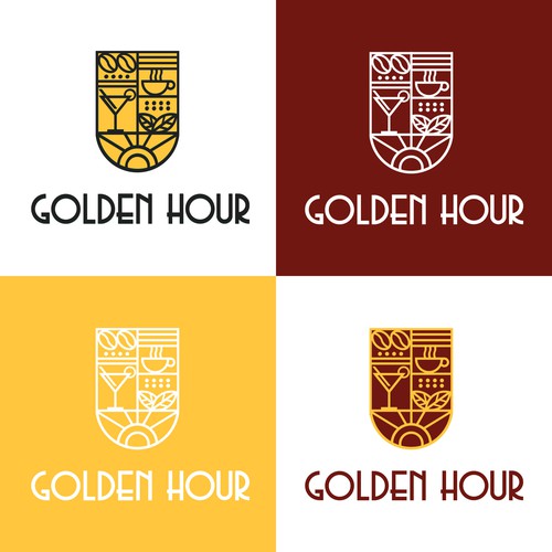 Golden Hour Café & Bar — Art Deco Harmony in Logo Design & Branding