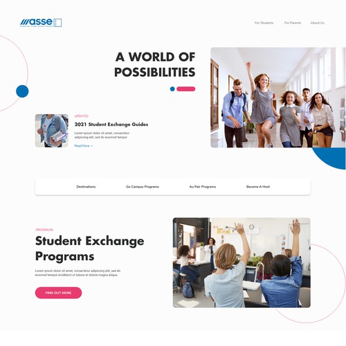 Scholarship and Study Abroad Website Design