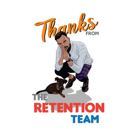 Illustration of team member from the Retention team at 99designs for T-shirts