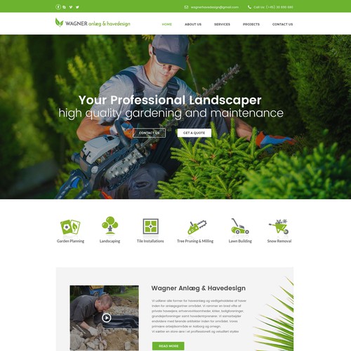 Webdesign Landscaper Denmark