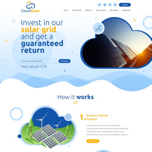 Cloud design concept for cloudsolar