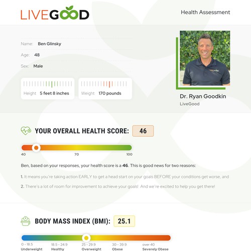 Assessment/Report Page for Nutritional Company