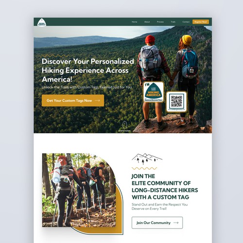  Inspiring Landing Page for ImHikingAmerica.com