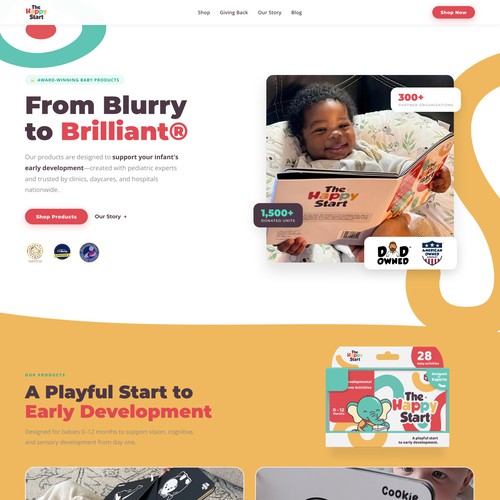 Kids reading material Landing page design