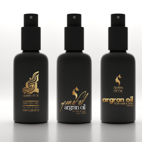Create me the brand image of - Queen Of Oil - cosmetic argan oil