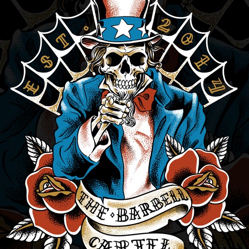 The Barbell Cartel Traditional Tattoo T-Shirt Concept