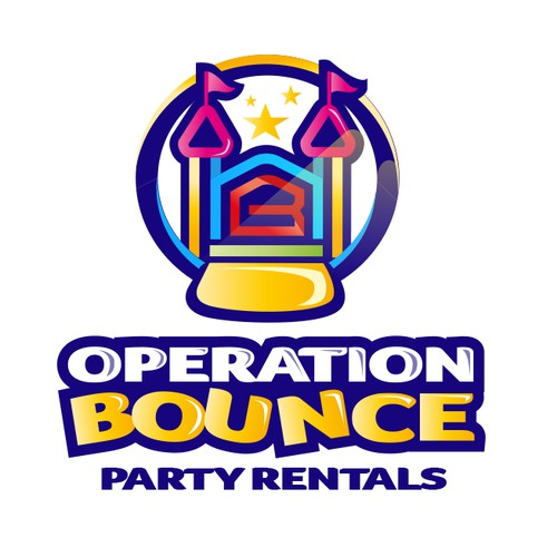 Playful and colorful logo for  a party event rental company