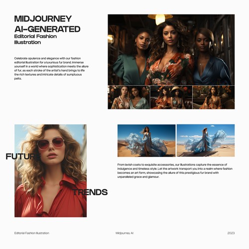 Midjourney AI-Generated Editorial Fashion Supermodel for brand