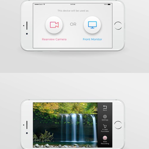 App design for a remote screen camera app