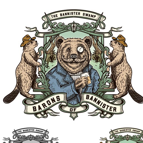 Swamp Gentleman bear arm with two beaver 