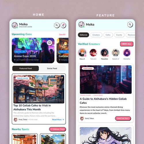 Social Media&Travel App made for anime fan worldwide