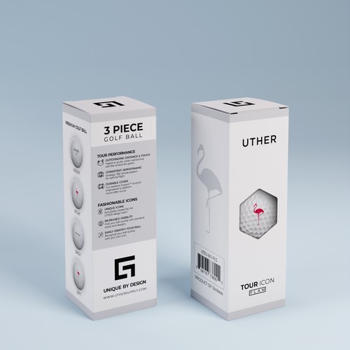Simple packaging design for UTHER Golf Ball