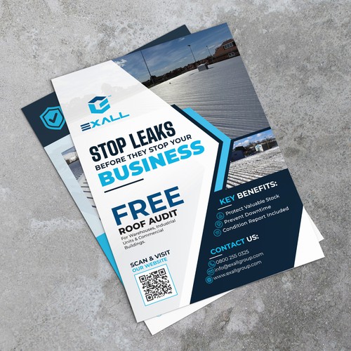 High-Converting Bold Commercial Roofing Flyer Design for Lead Generation