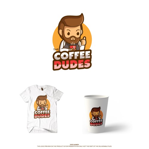 Playful barista logo design