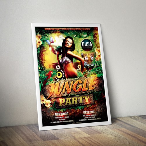 Jungle party poster