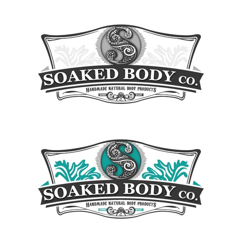 Create cigar style logo for body products company Soaked Body Co.