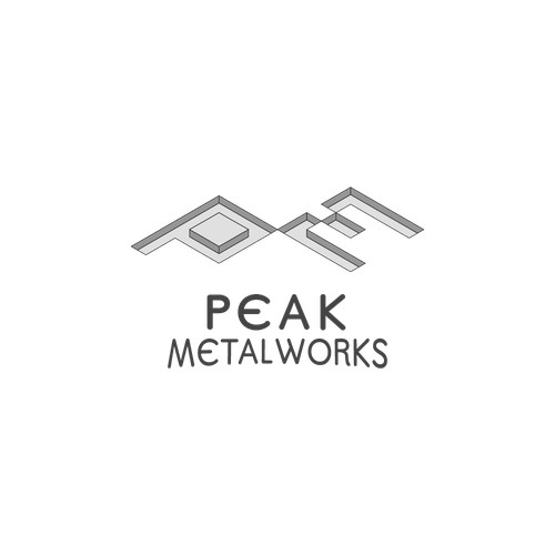 Minimal engraving effect logo for a metalworks company