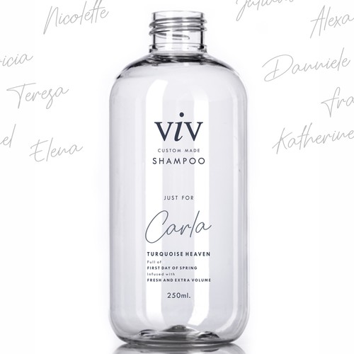 Luxury minimalistic personalised label design for shampoo & conditioner