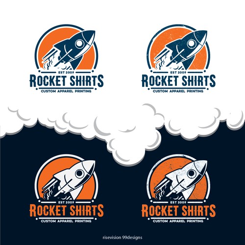 Logo Designs ROCKET SHIRTS custom printed t-shirts 