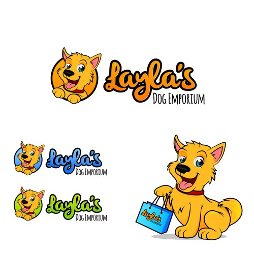 logo for an online dog accesories shop "layla's dog emporium"