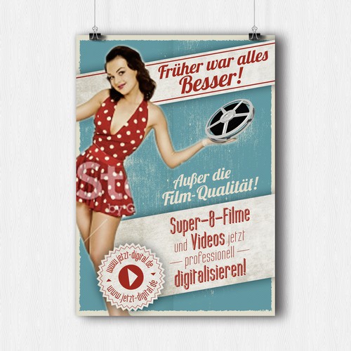 provokantes Retro Vintage Design für Digitalisierungsfirma