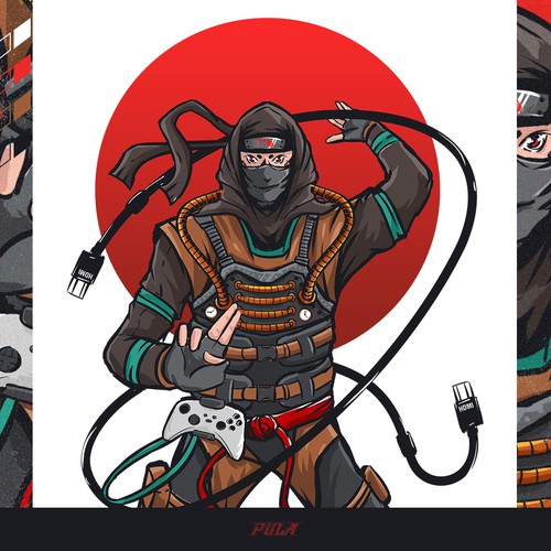 Designing a T-shirt with a Ninja character