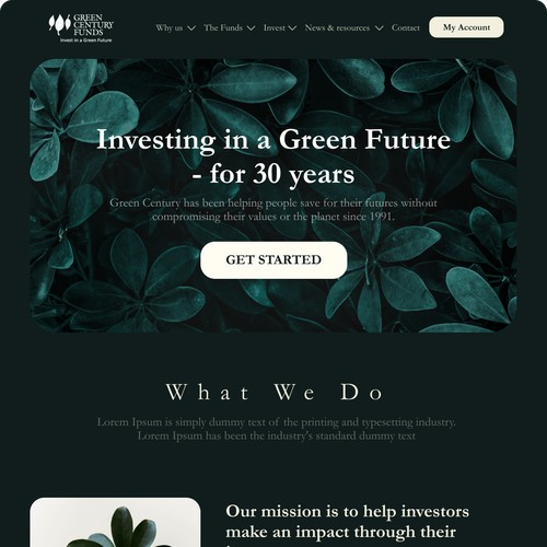 Green Century Funds web design