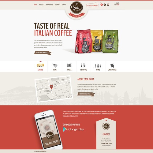 Website Design for CASA ITALIA - Fine Italian Products